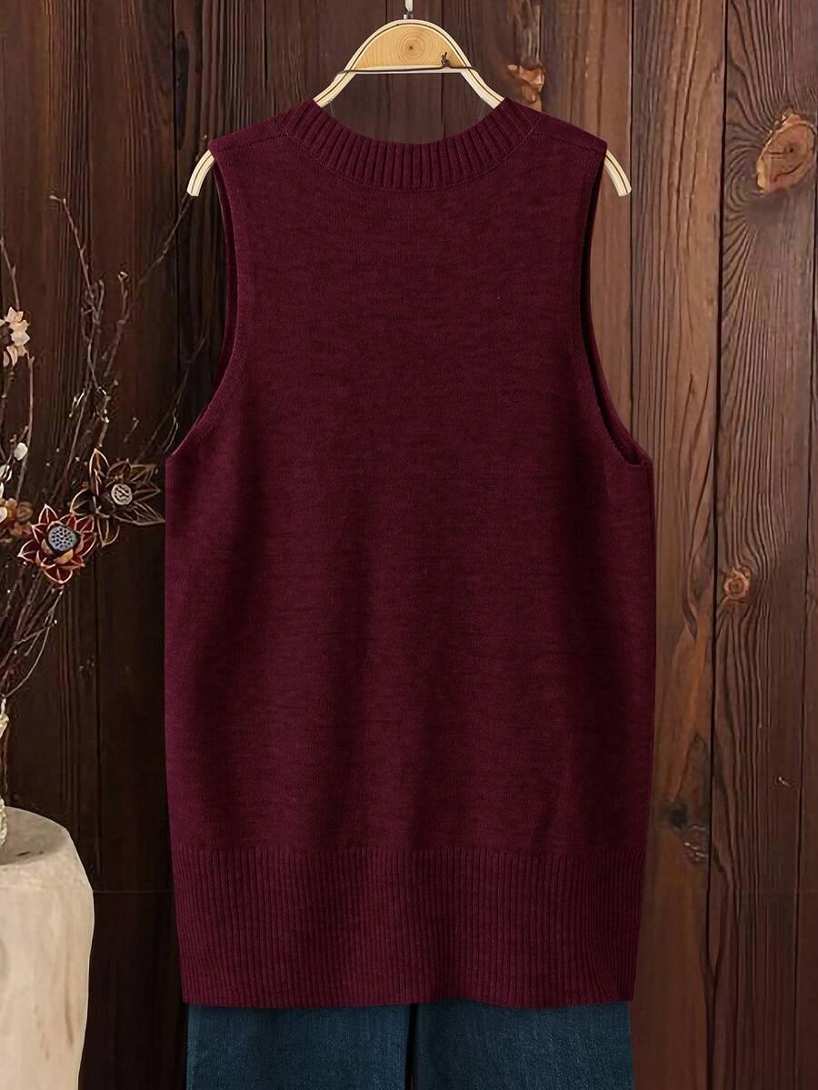 BORDOWA KAMIZELKA V NECK