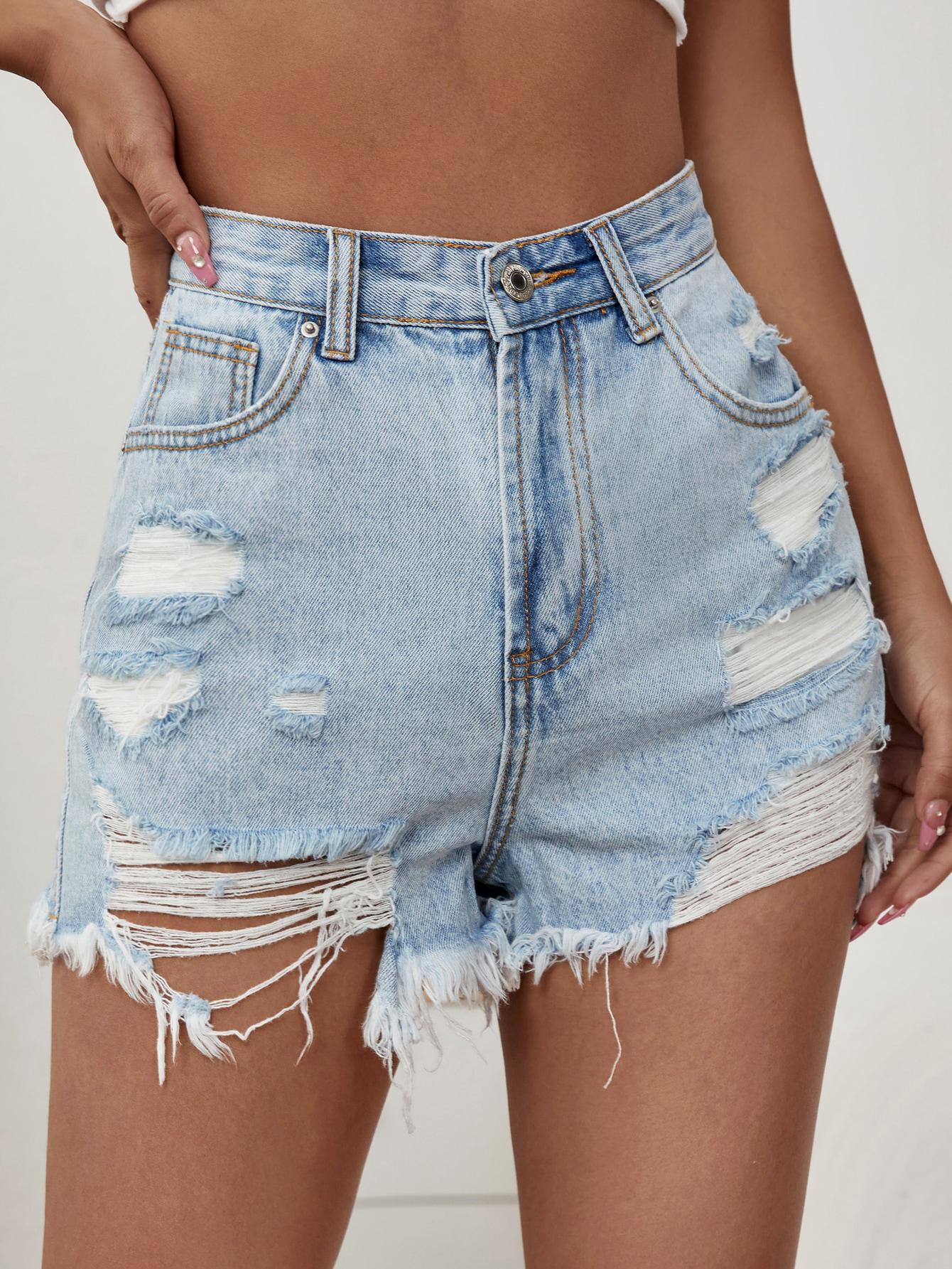 spodenki jeans rozdarcia