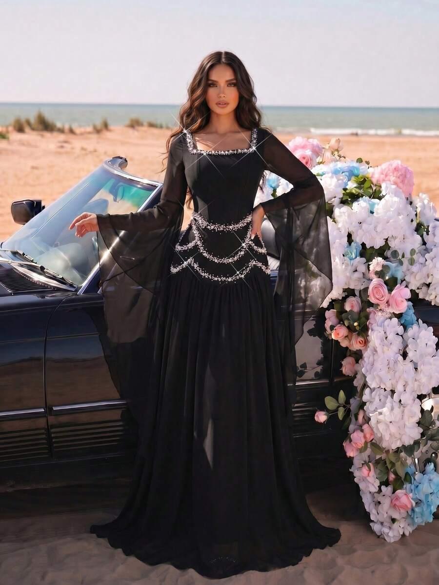 czarna maxi sukienka