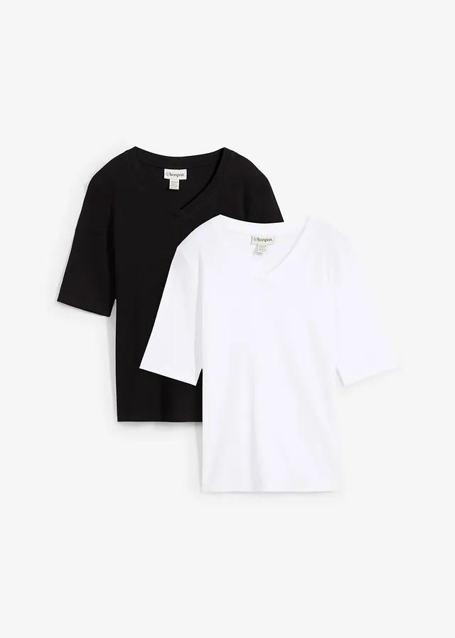 BIAŁY T-SHIRT V NECK