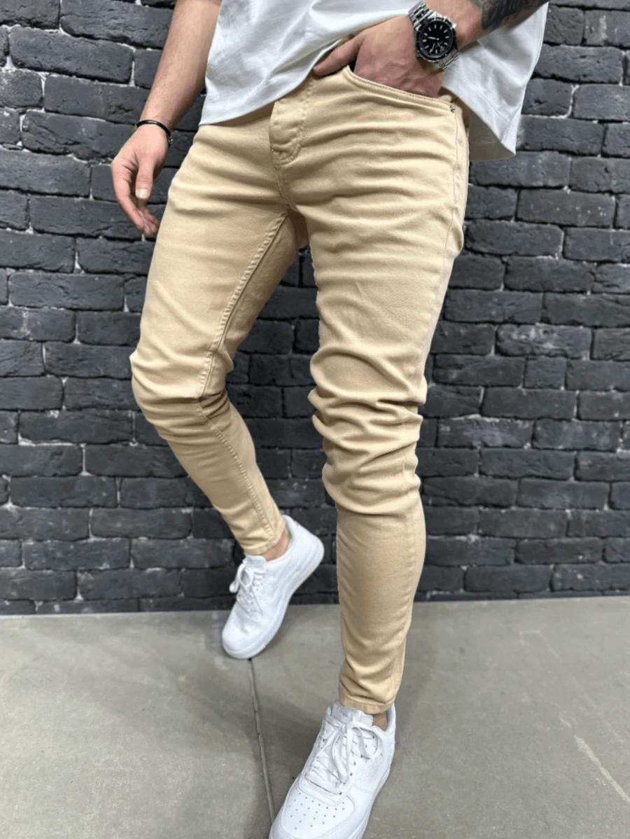 zielone spodnie rurki jeans kieszenie zamek