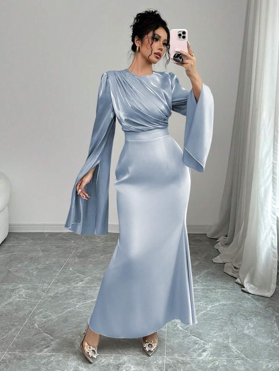 niebieska maxi sukienka 
