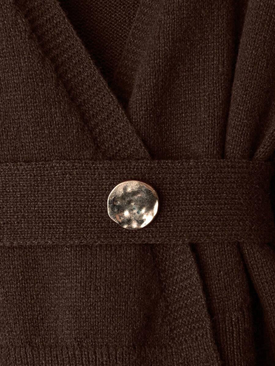 BRĄZOWY SWETER WIĄZANIE