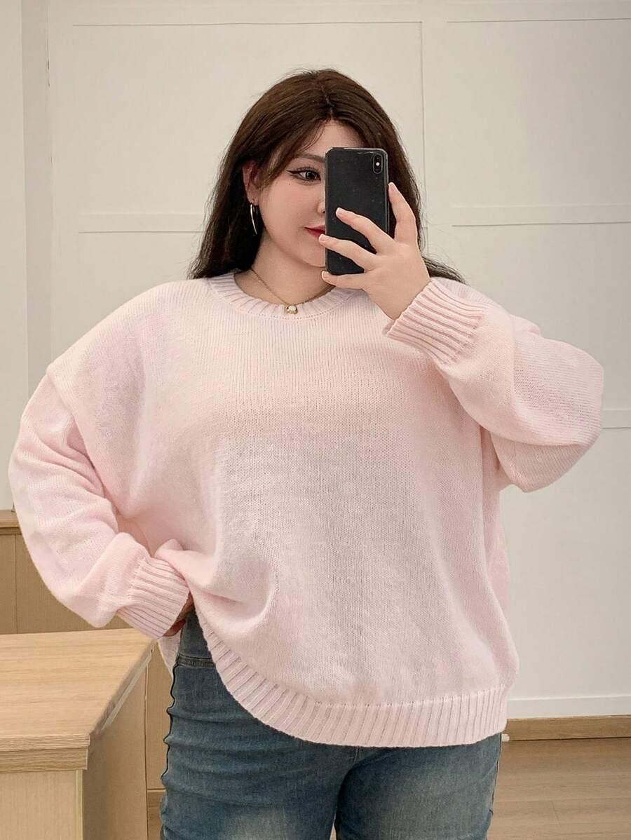 RÓŻOWY SWETER OVERSIZE