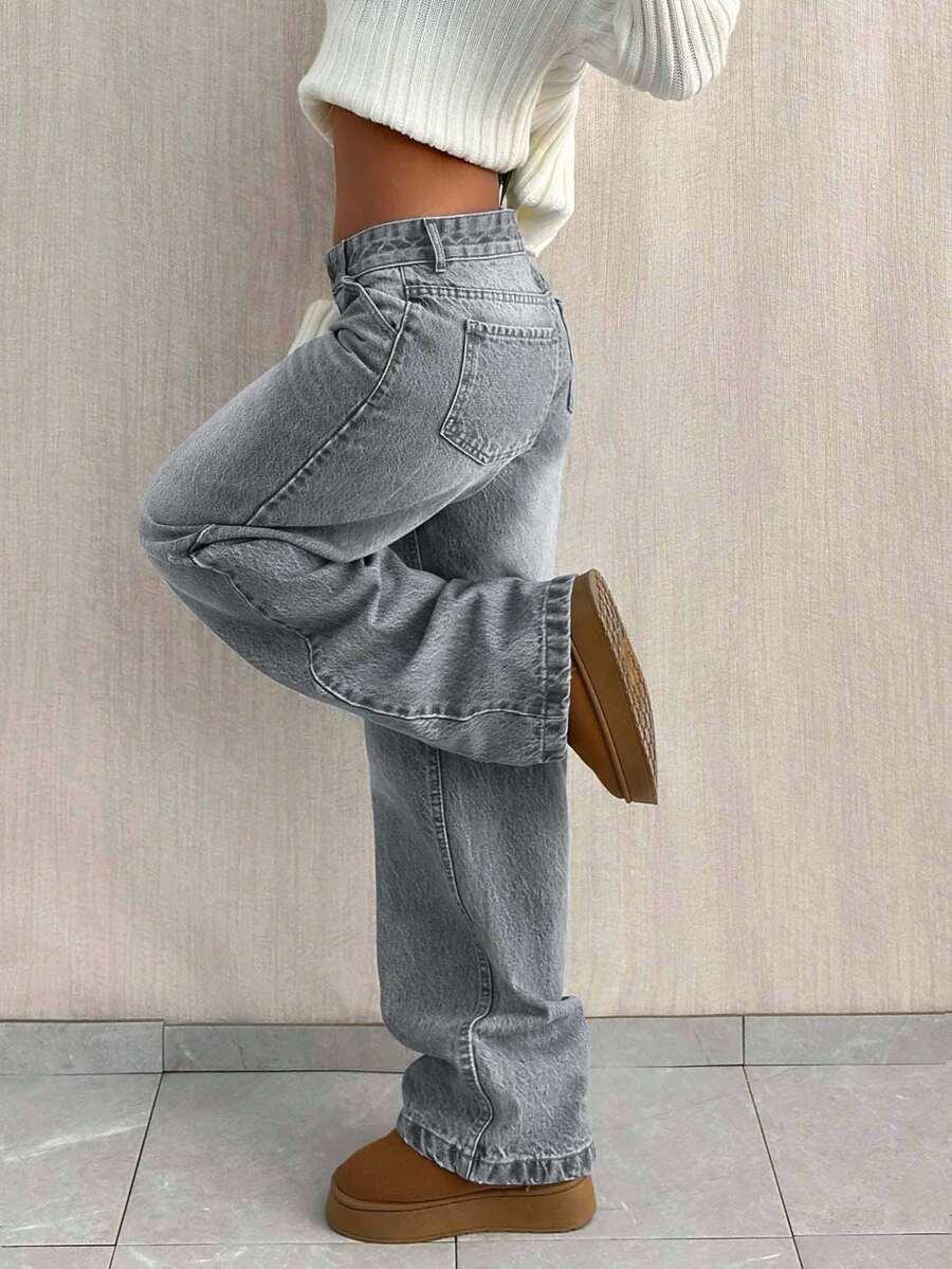 SZARE SPODNIE JEANS 