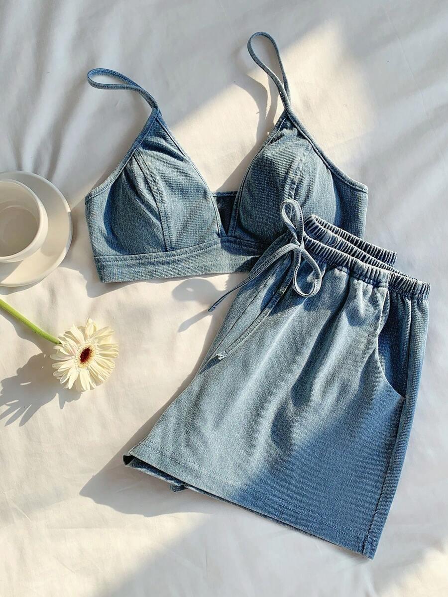 niebieski top jeans