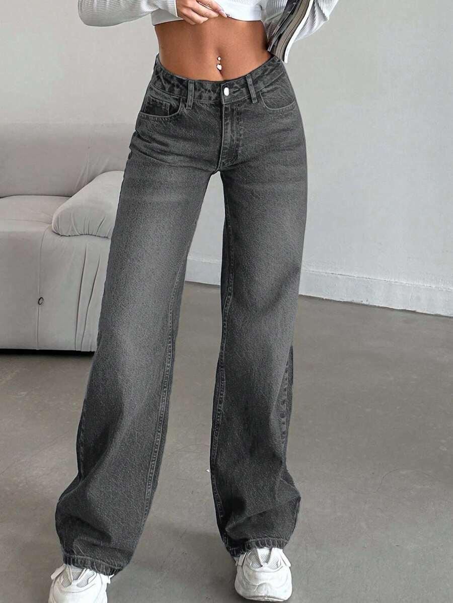 SZARE SPODNIE JEANS 