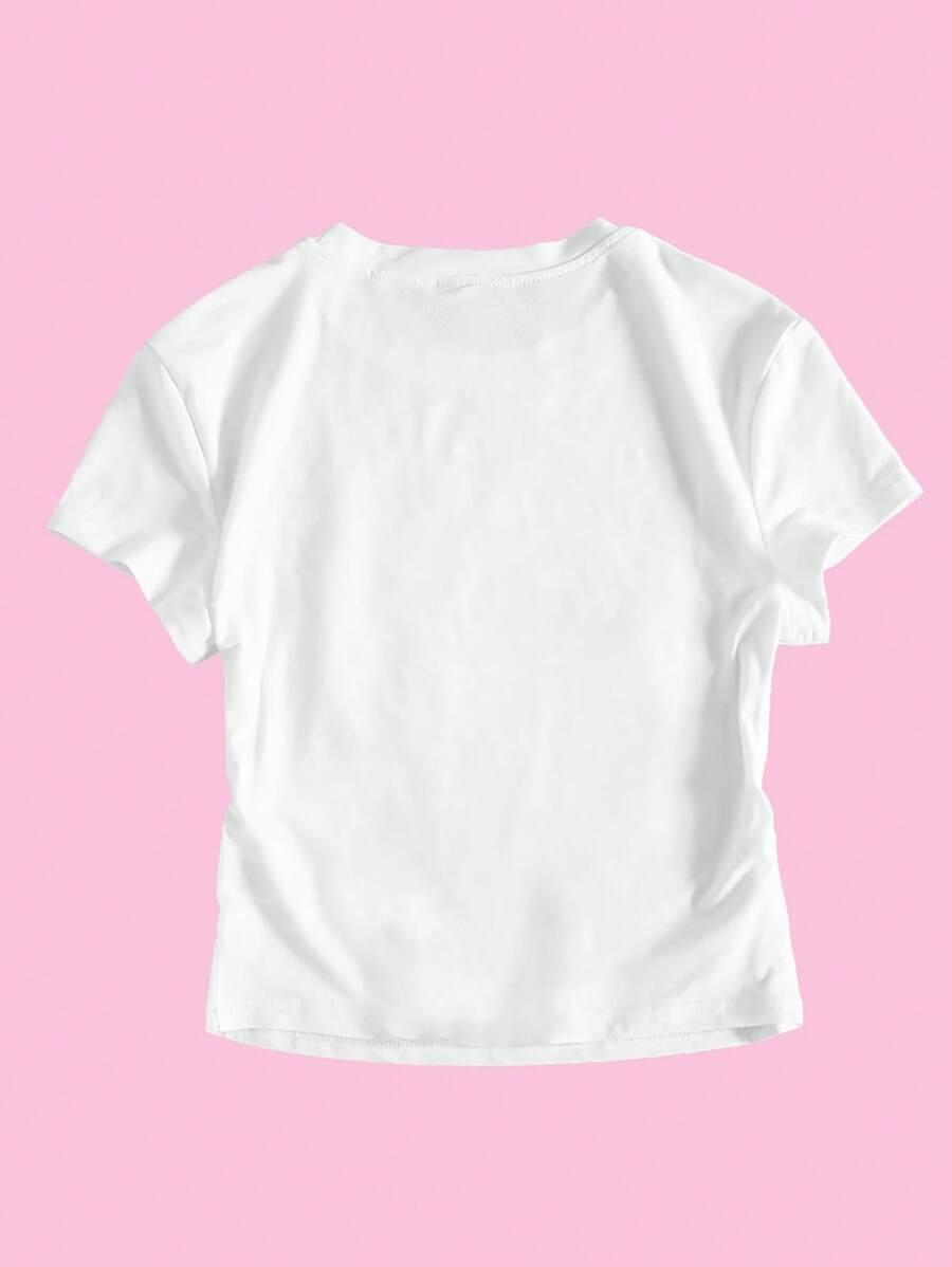 biały top print