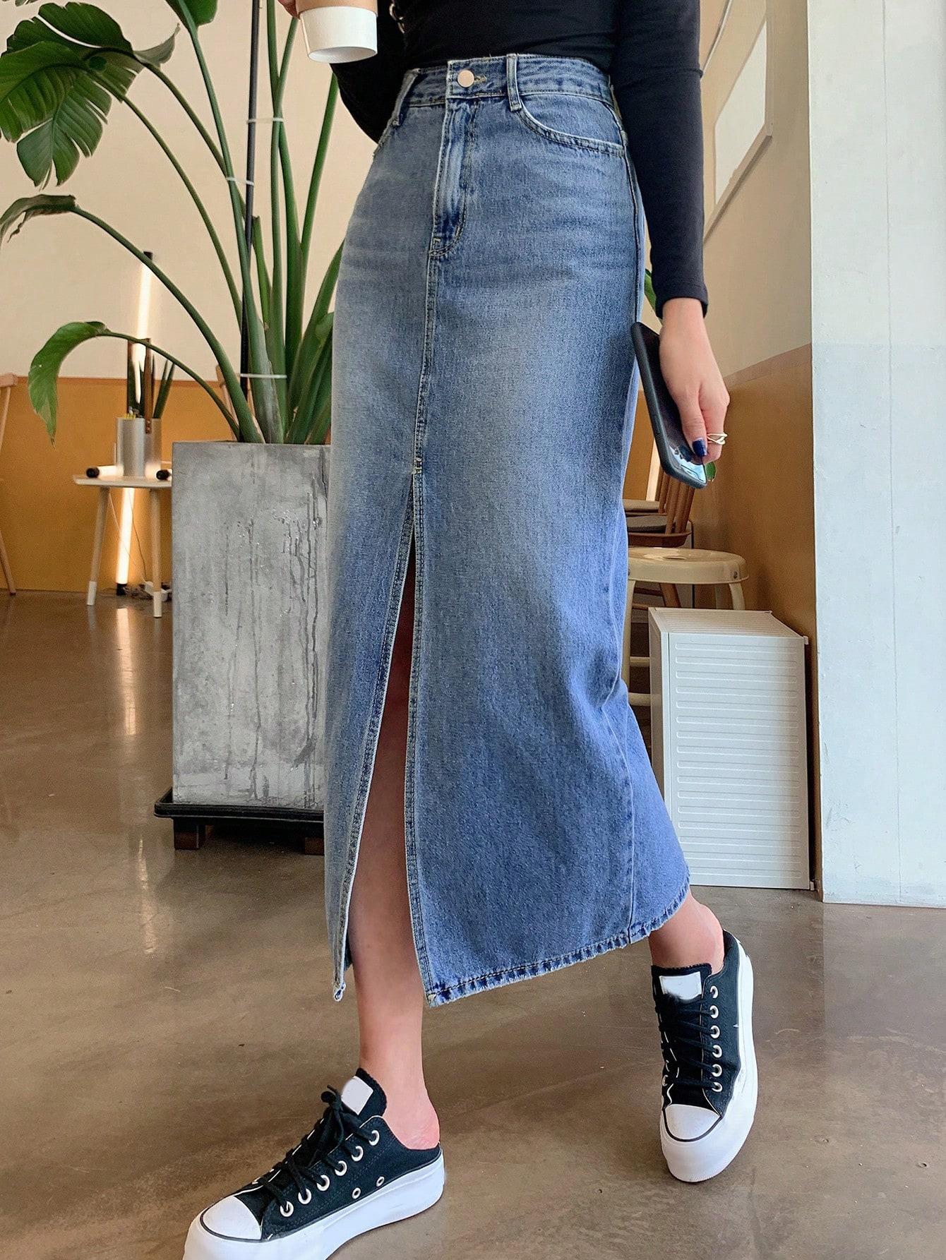 SPÓDNICA JEANS ROZCIĘCIE