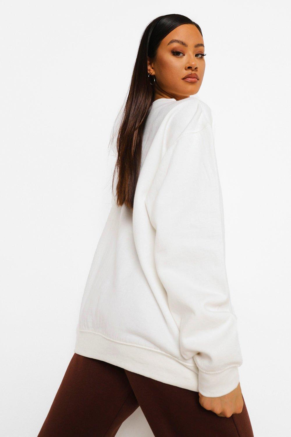biała BLUZA OVERSIZE NAPISY