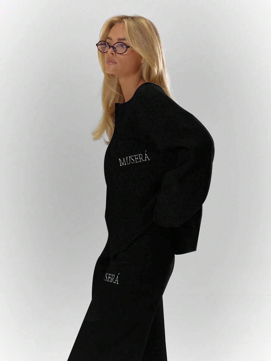 CZARNY ROZPINANY SWETER 