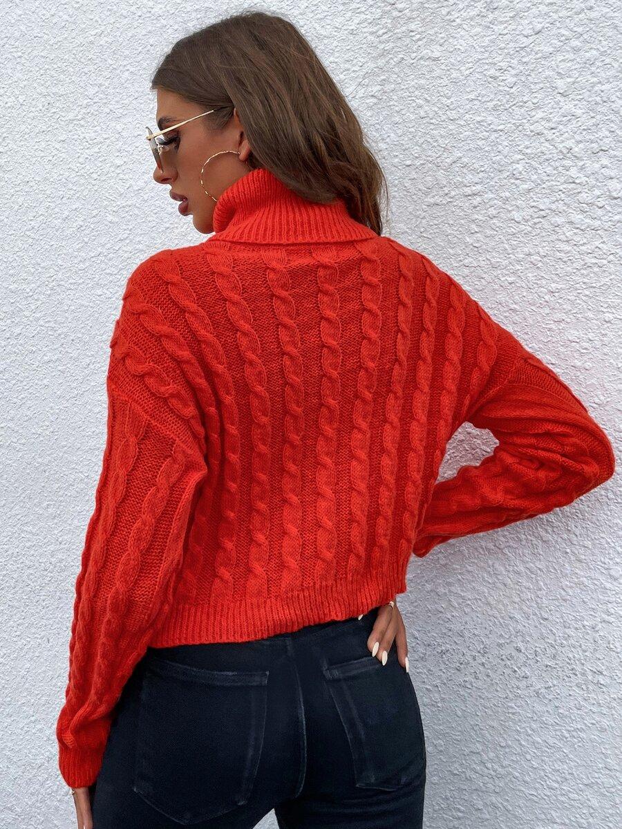 pomarańczowy sweter golf 