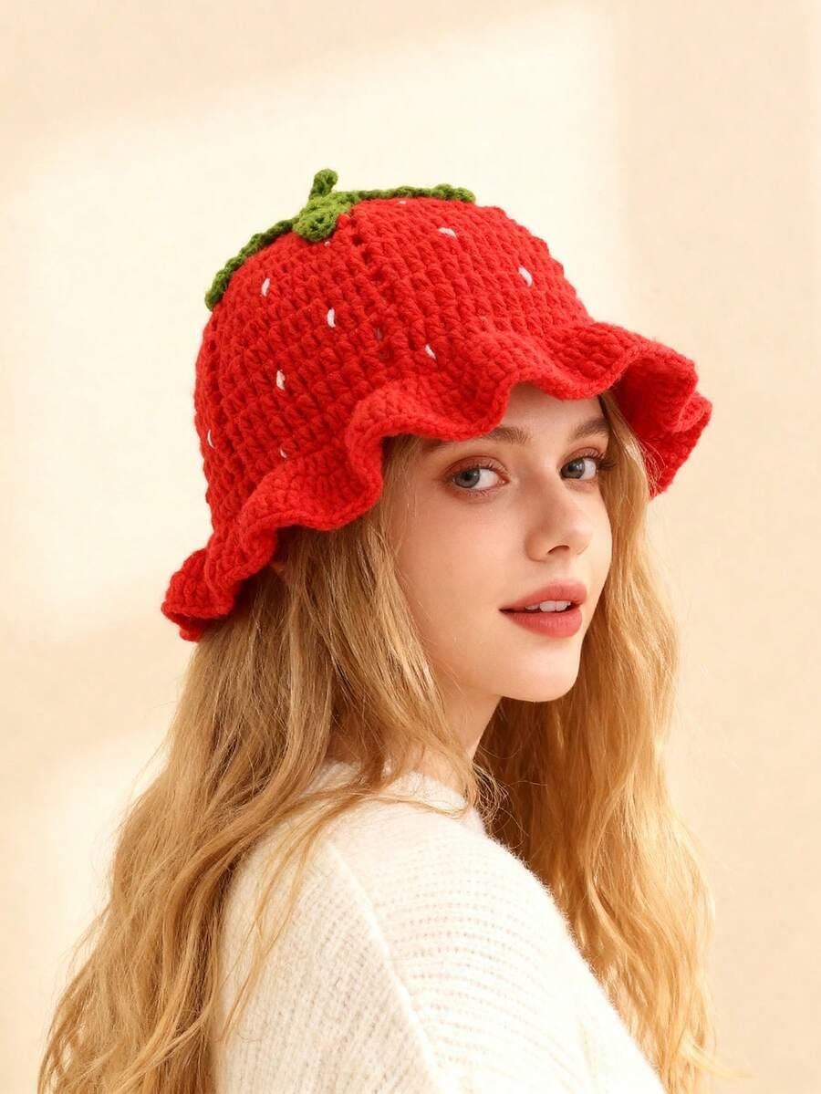 CZERWONA CZAPKA DZIANINOWA