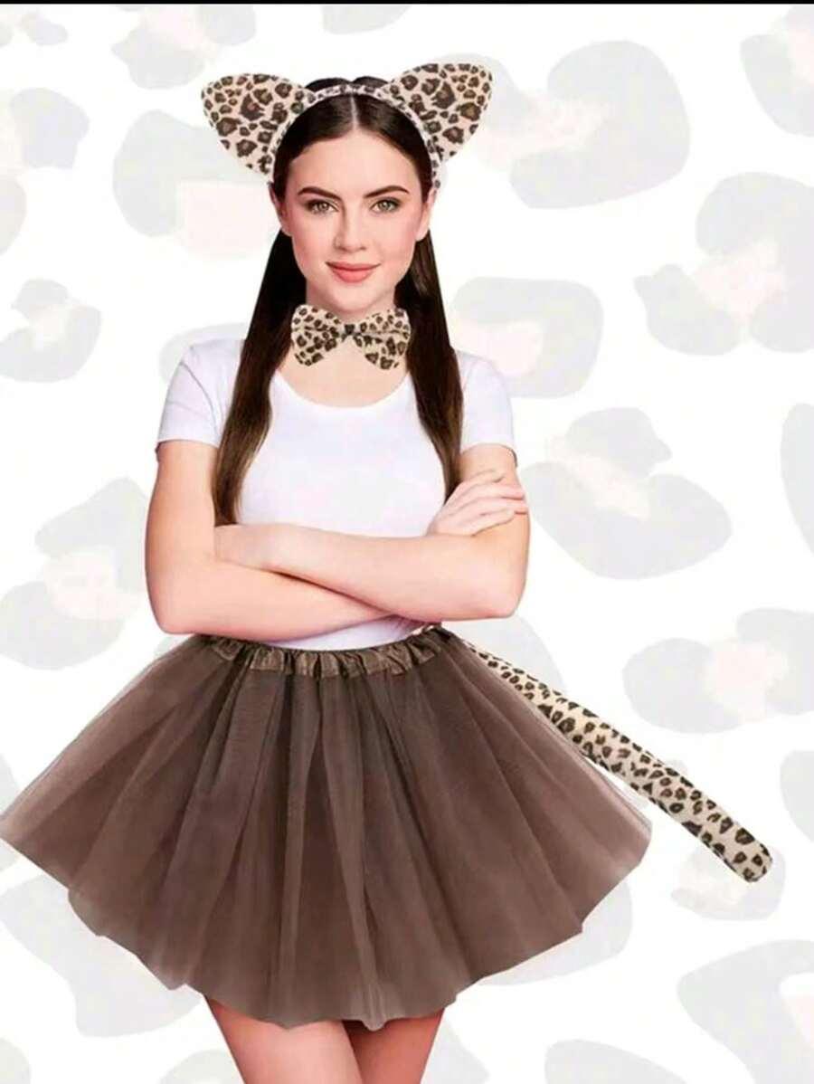 zestaw opaska mucha ogon animal print