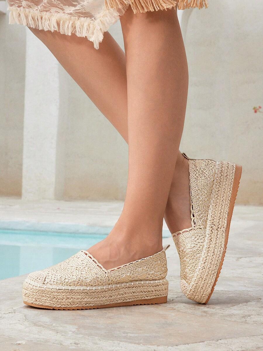 złote espadryle platforma