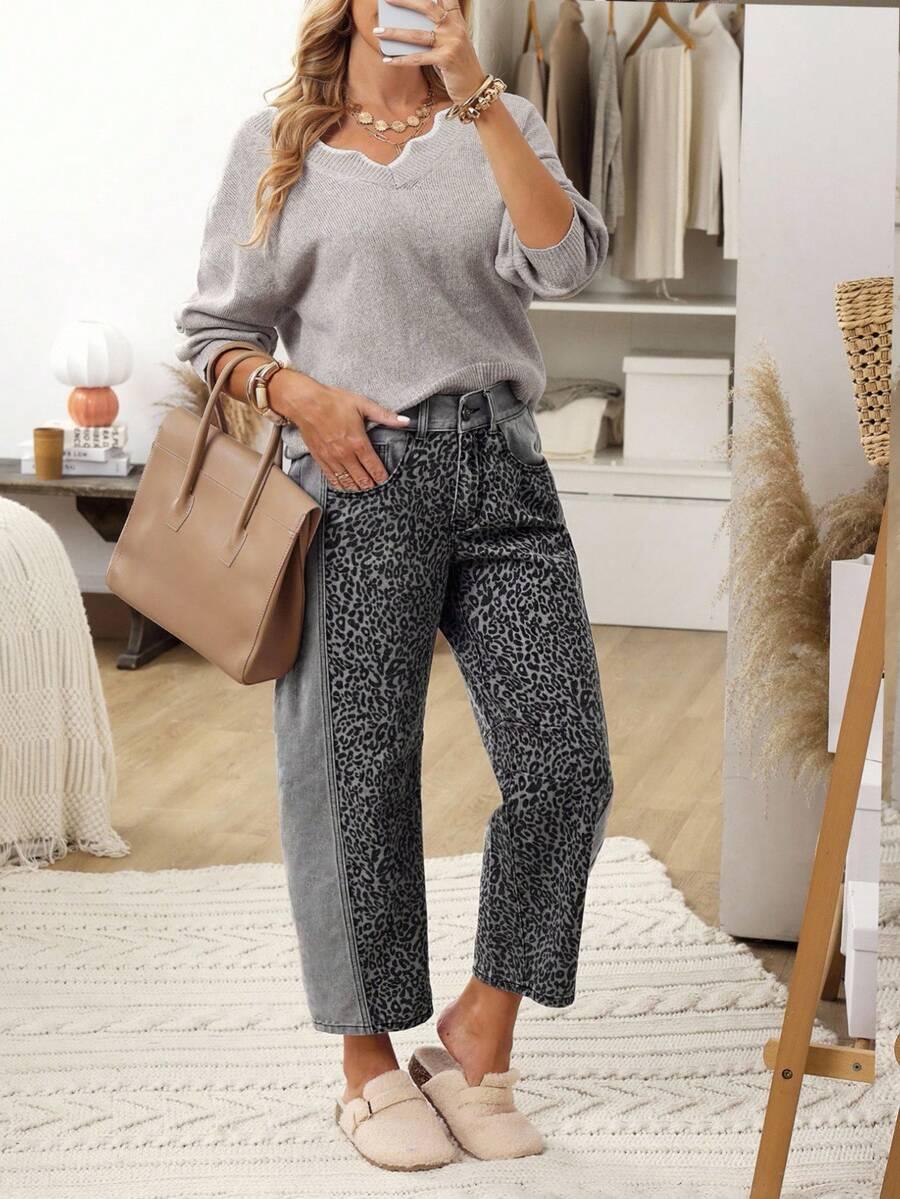 szare spodnie jeans 