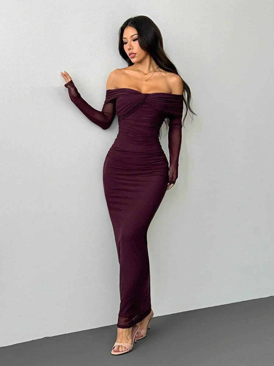 FIOLETOWA MAXI SUKIENKA