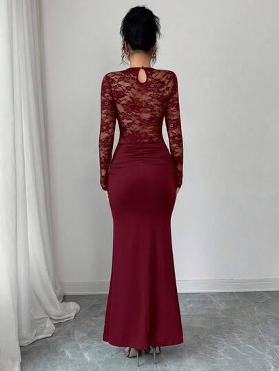 czerwona sukienka maxi