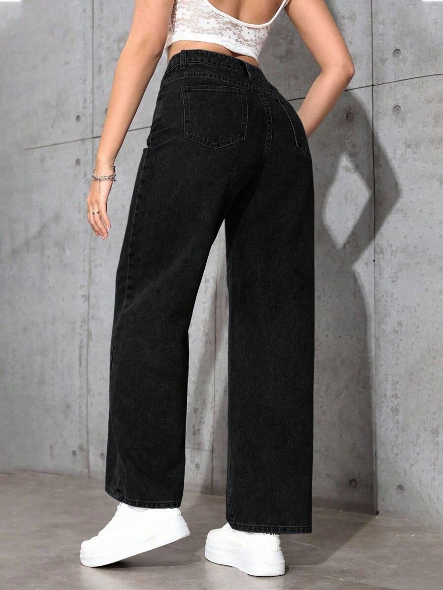 CZARNE SPODNIE JEANS