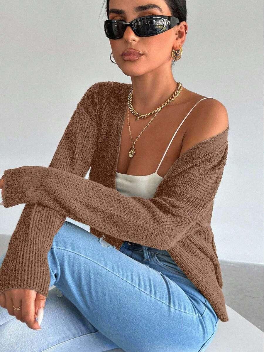 BEŻOWY SWETER KARDIGAN