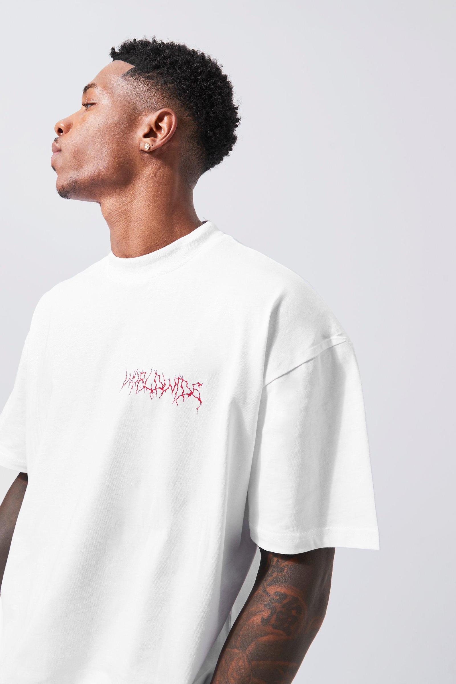 biały t-shirt nadruk
