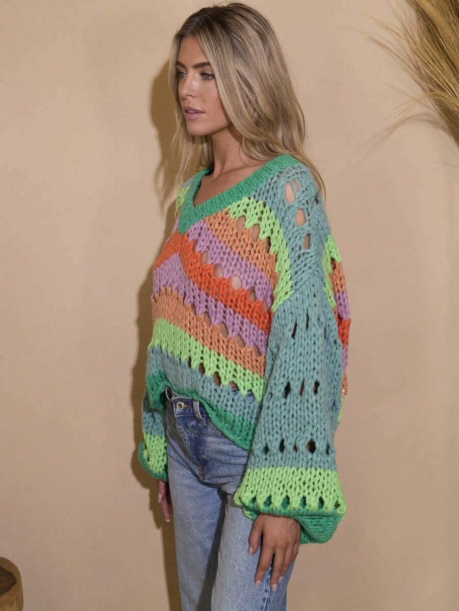 sweter v neck długi rękaw
