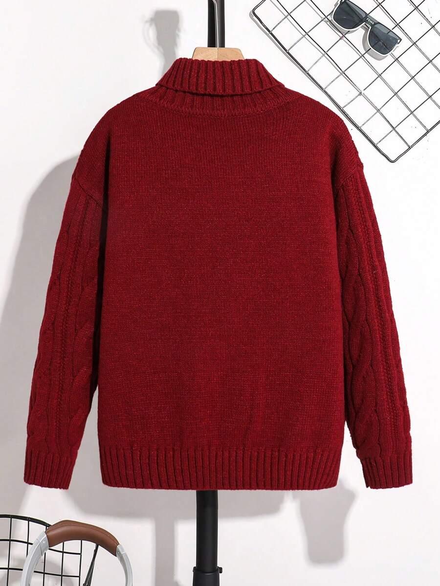 BORDOWY DZIANINOWY SWETER