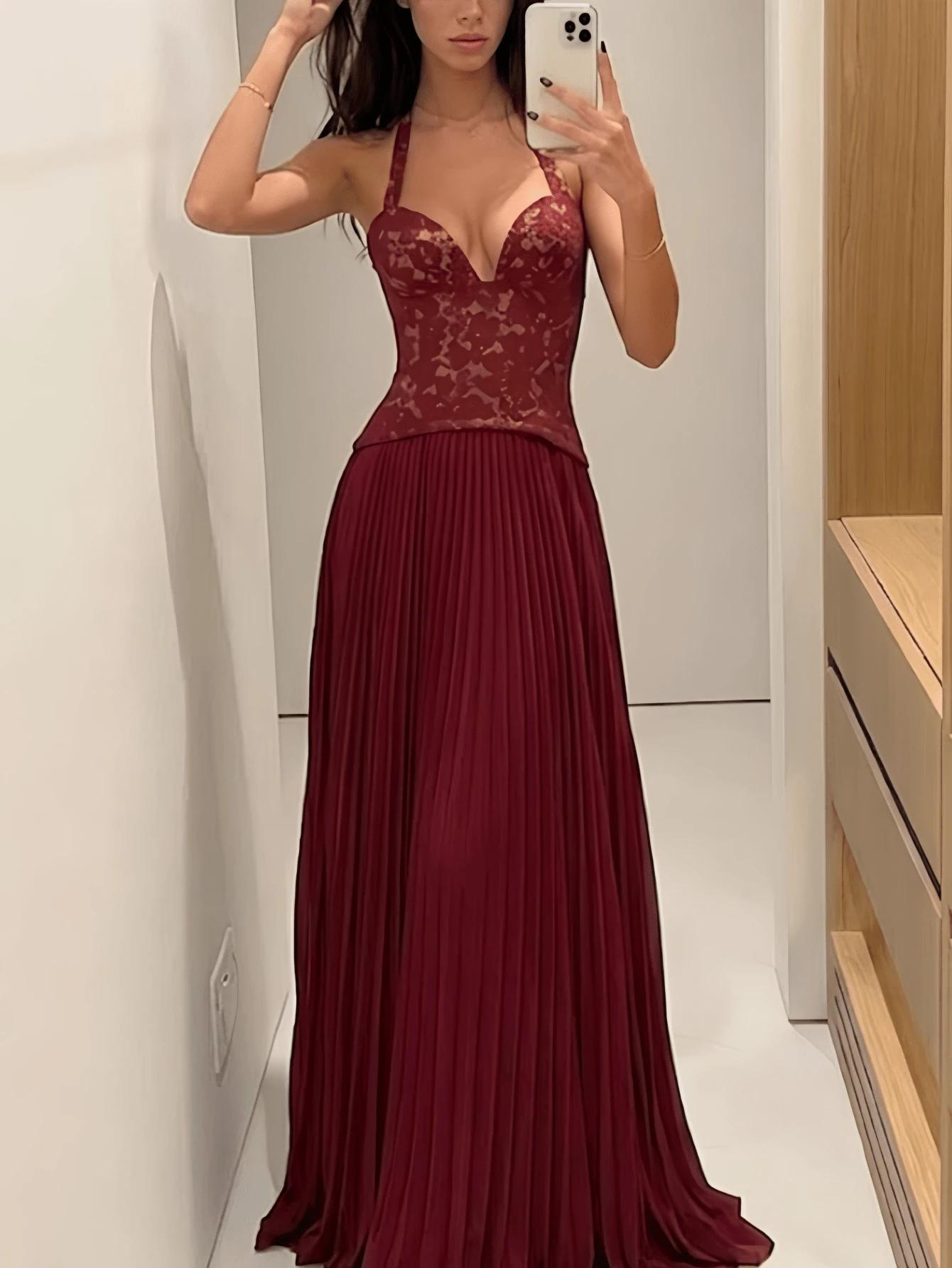 czerwona maxi sukienka