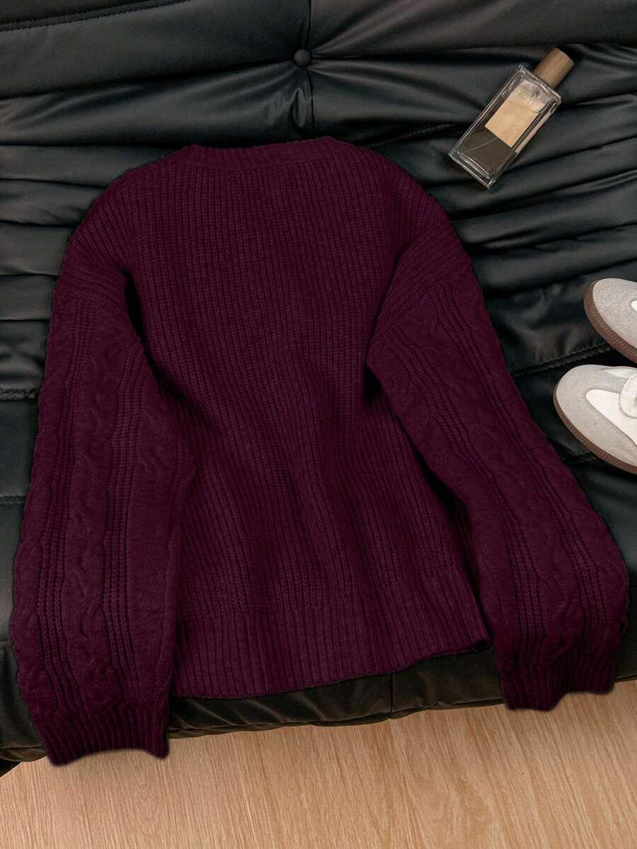 czerwony sweter splot