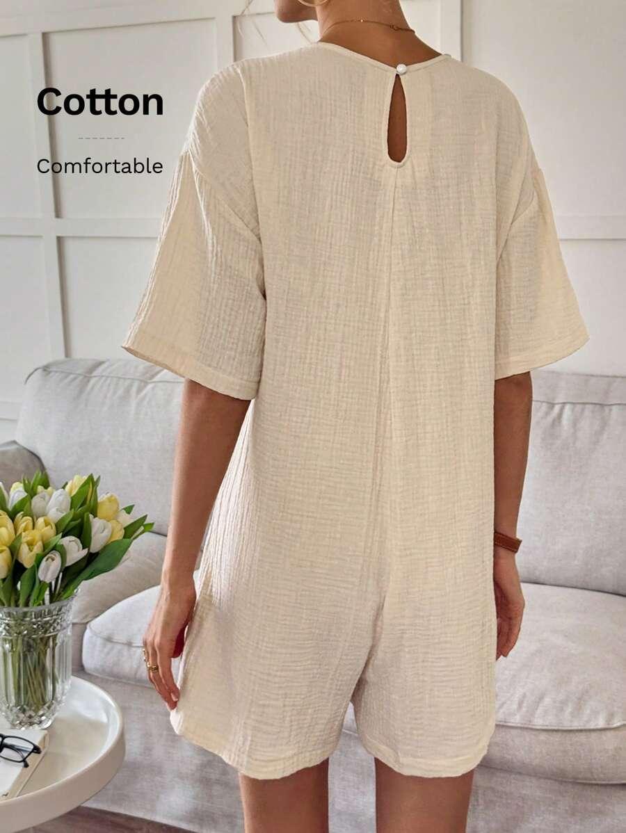 MUŚLINOWY KOMBINEZON OVERSIZE