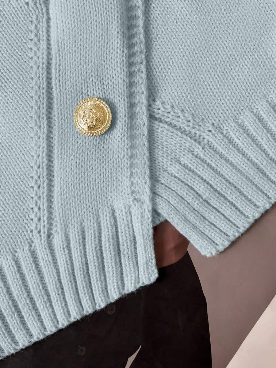 NIEBIESKI DZIANINOWY SWETER