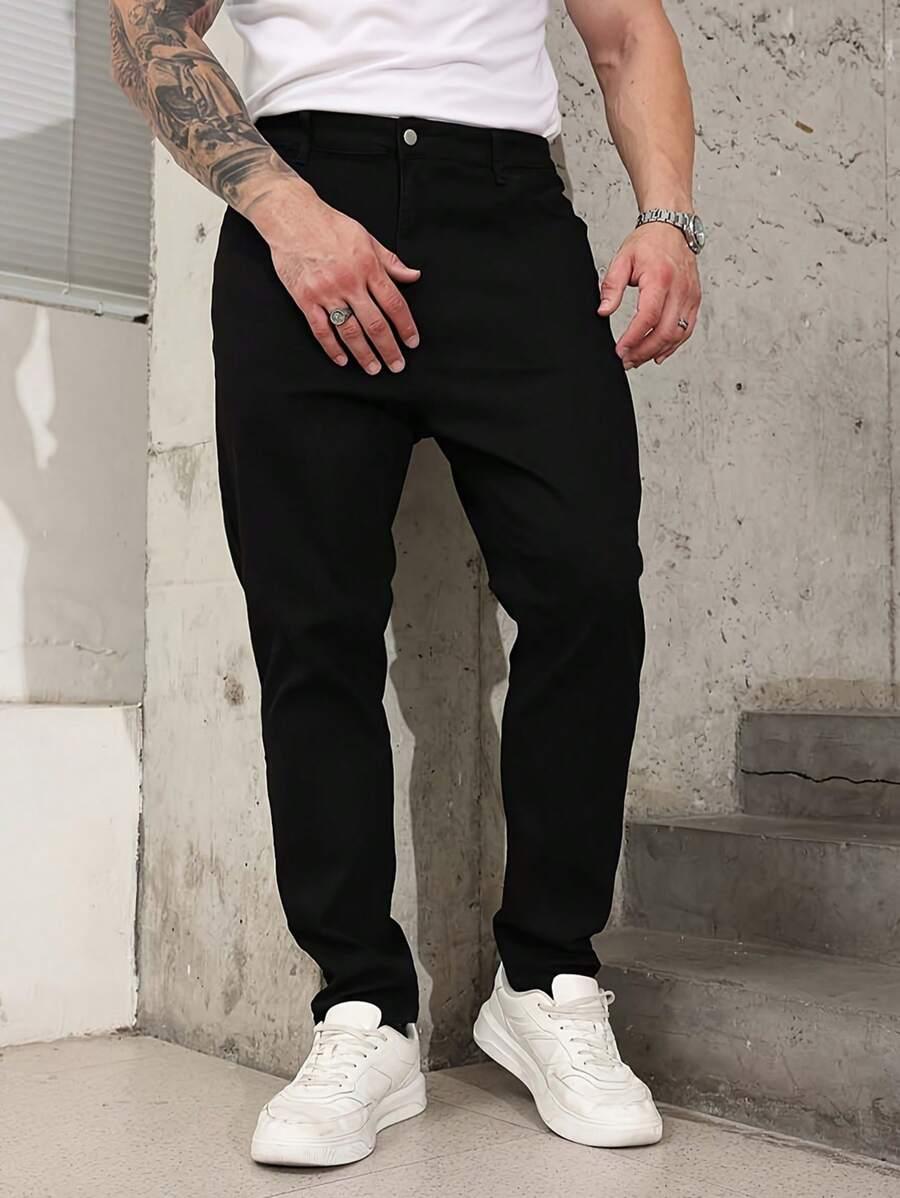 CZARNE SPODNIE JEANS