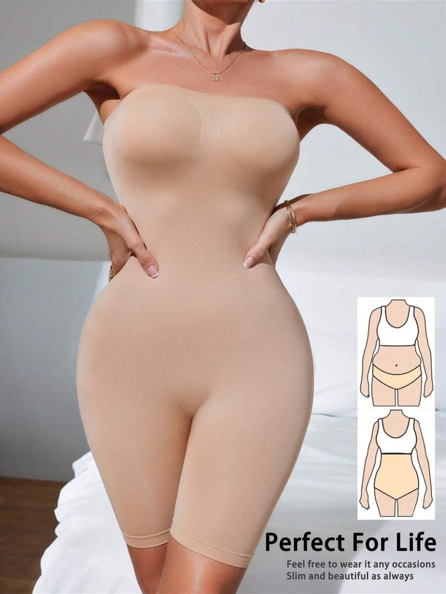 BEŻOWY MODELUJĄCY KOMBINEZON