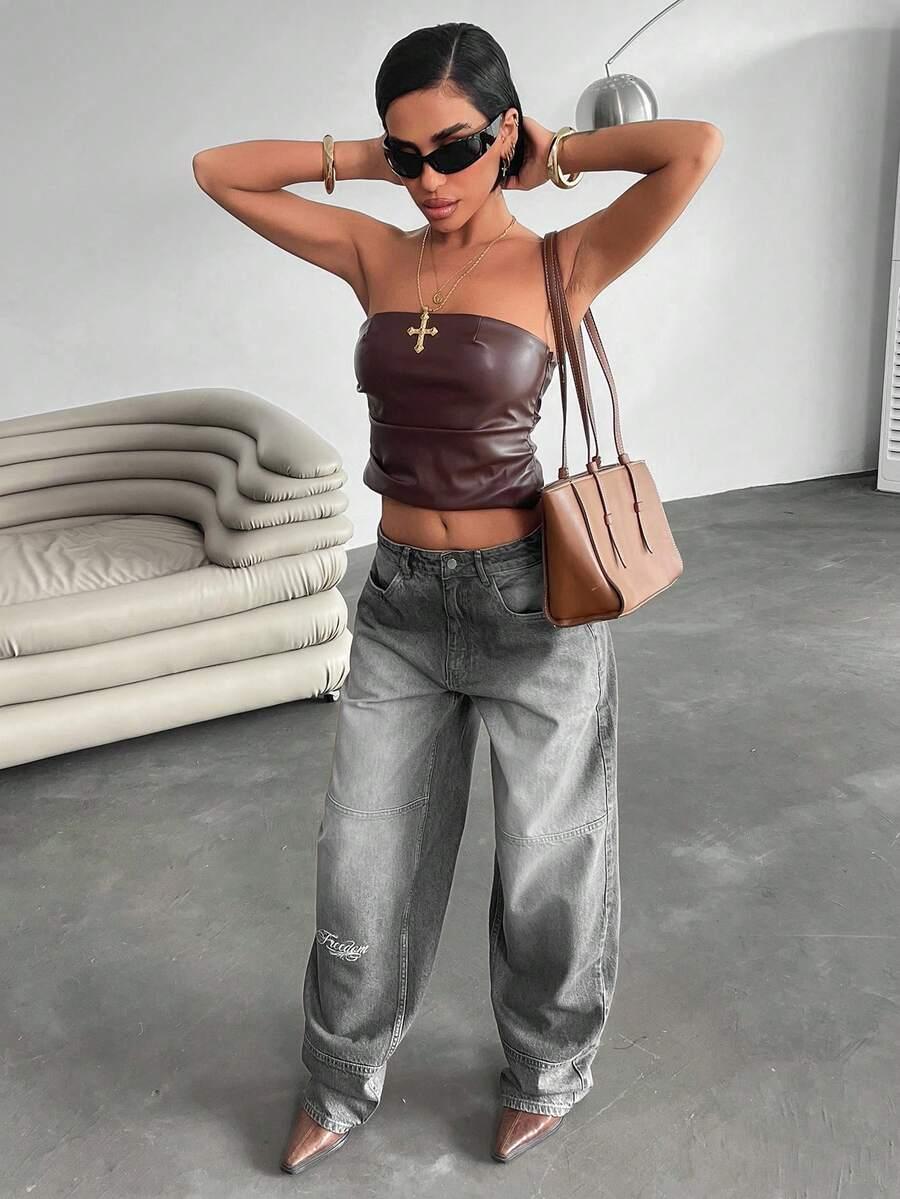 szare spodnie jeans