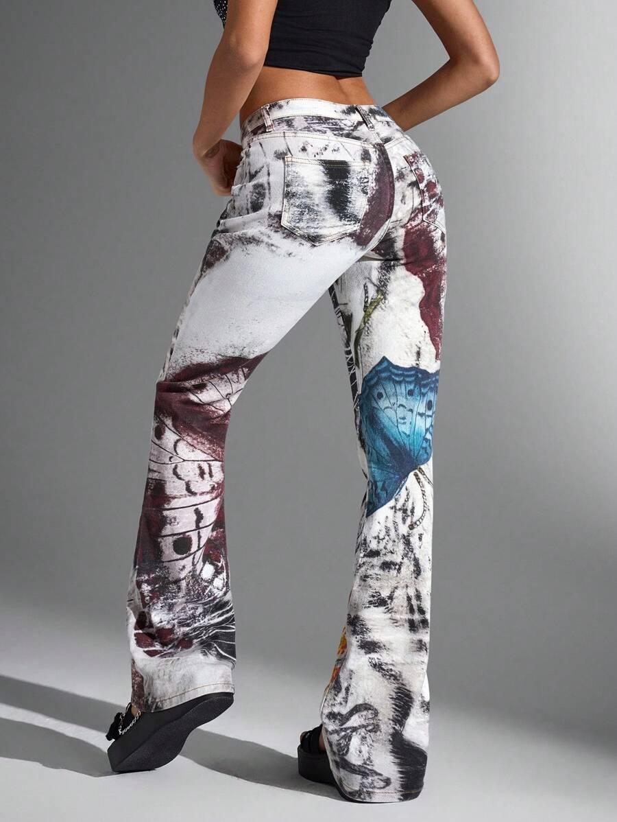 spodnie jeans mix wzorów
