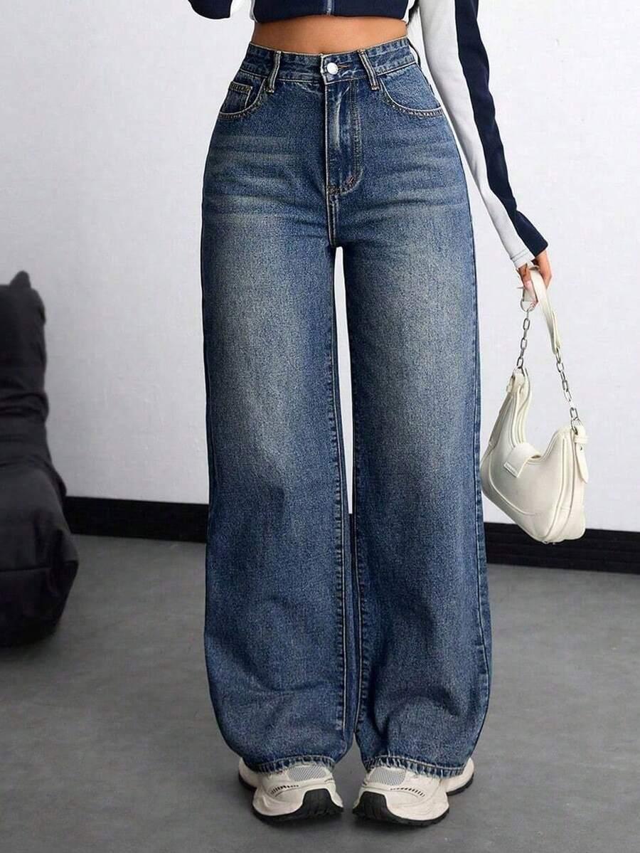 spodnie jeans wysoki stan