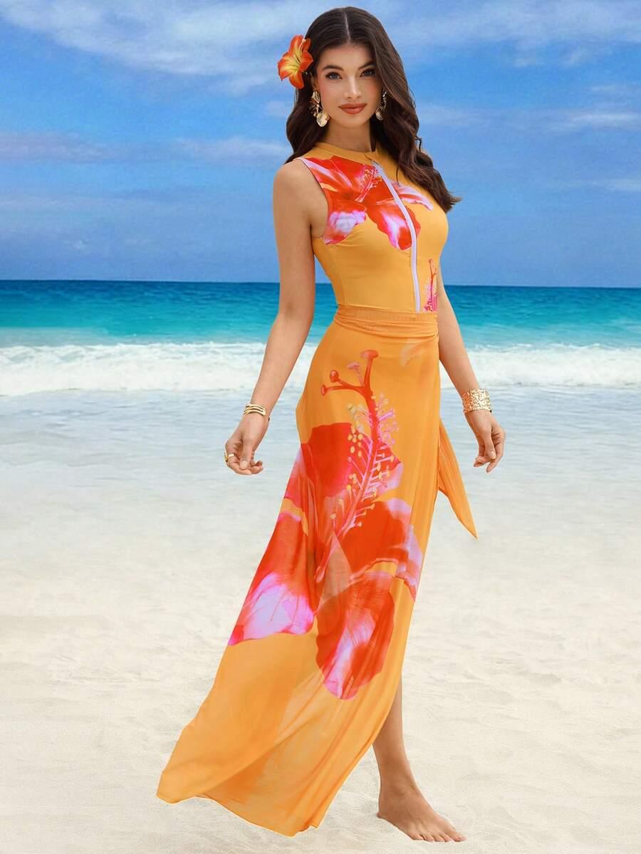 JEDNOCZĘŚCIOWY STRÓJ KĄPIELOWY spódnica komplet