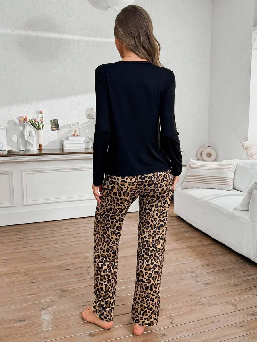 PIŻAMA KOMPLET spodnie bluzka animal print