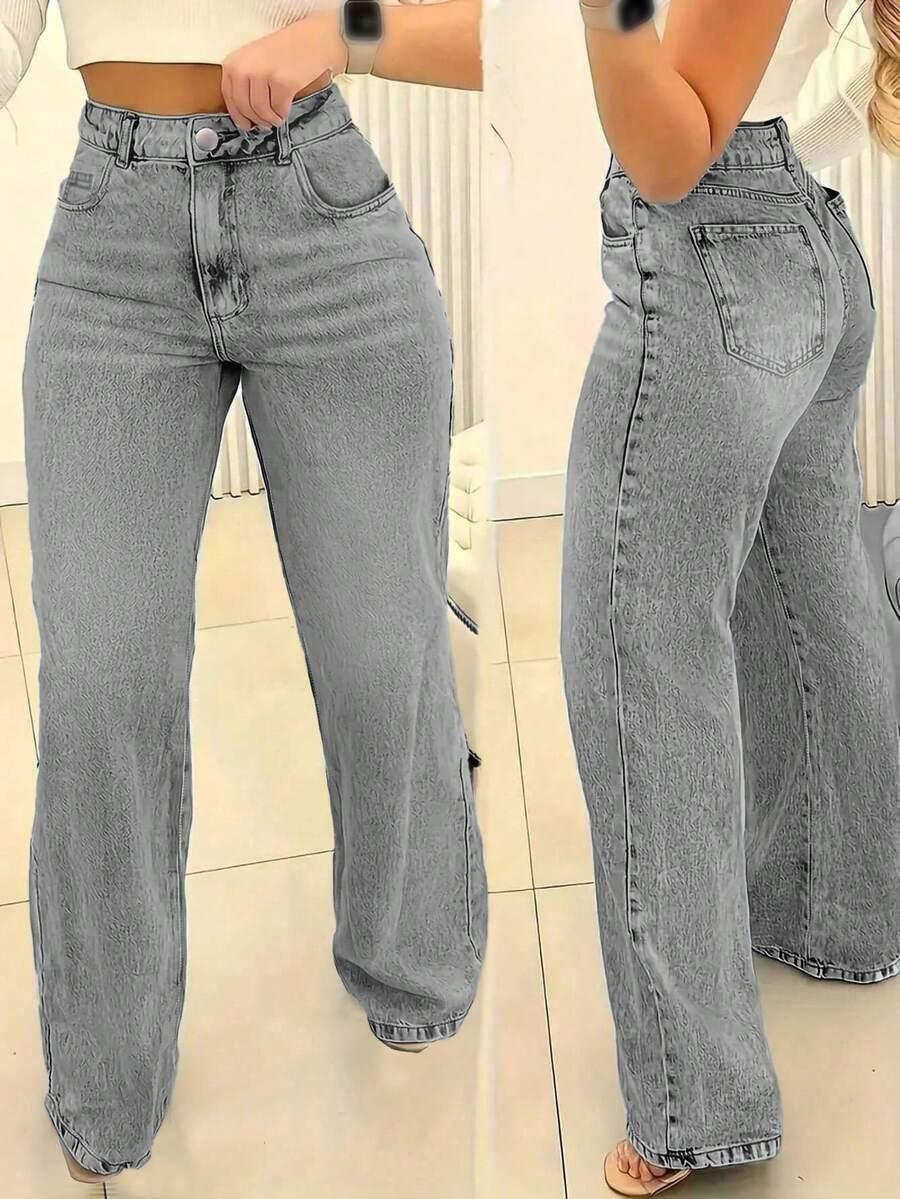 SZARE SPODNIE JEANS 