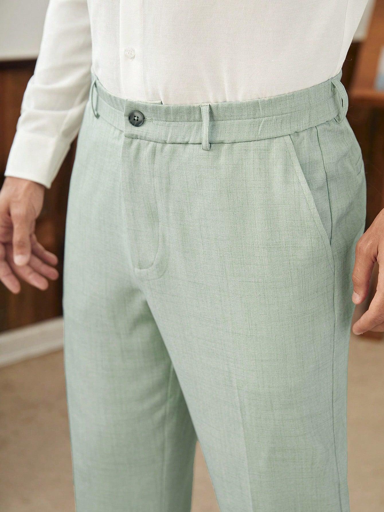 zielone spodnie garniturowe 