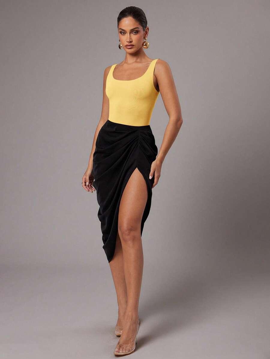 DAMSKIE JEDNOKOLOROWE MINIMALISTYCZNE BODY