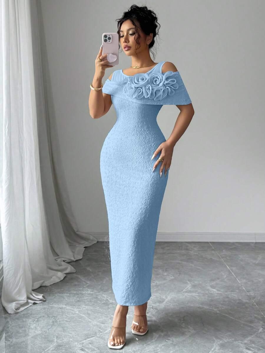 niebieska maxi sukienka