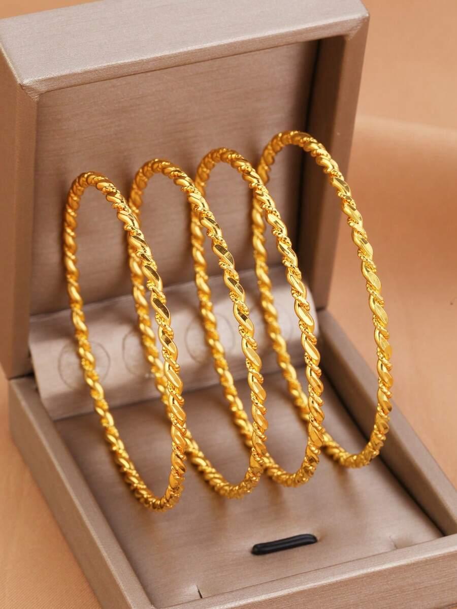 złote bransoletki 4-pack