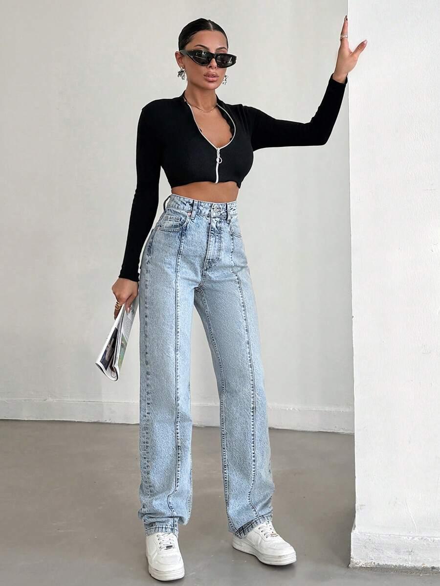 SPODNIE JEANS WYSOKI STAN