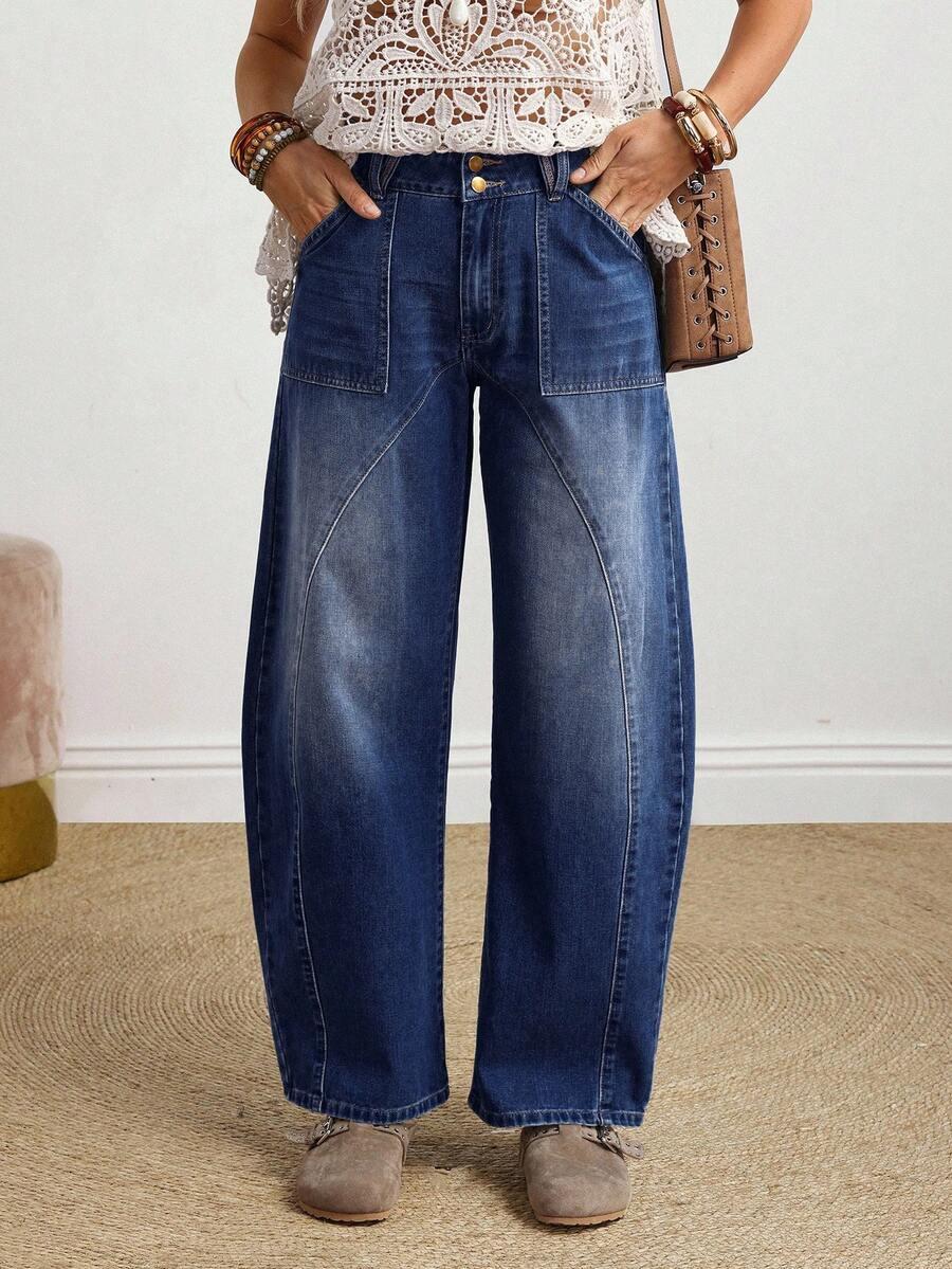 niebieskie spodnie jeans kieszenie 