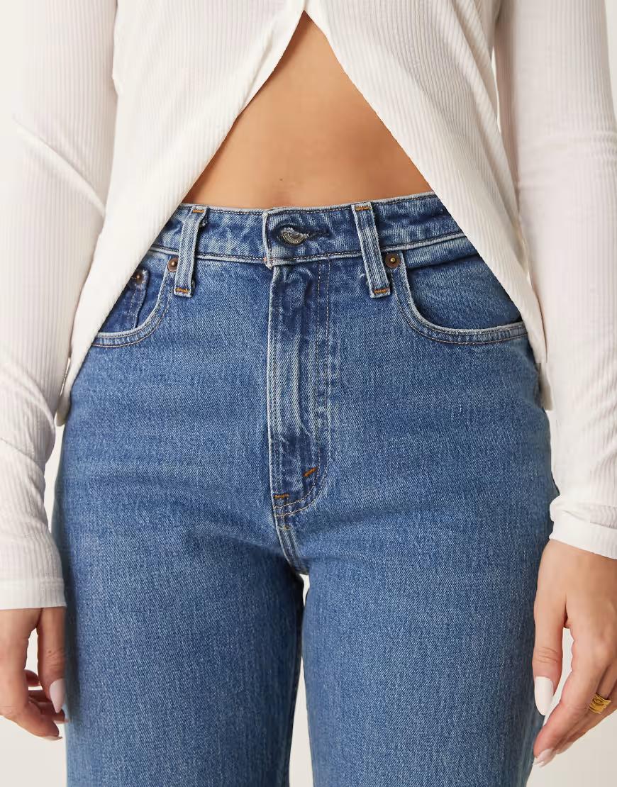 NIEBIESKIE PROSTE SPODNIE JEANS