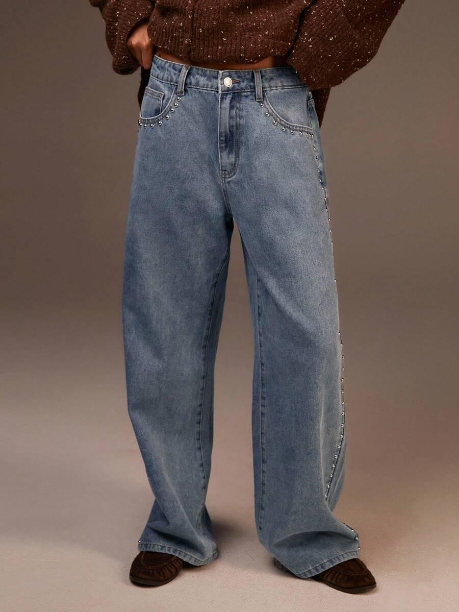 NIEBIESKIE SPODNIE JEANS