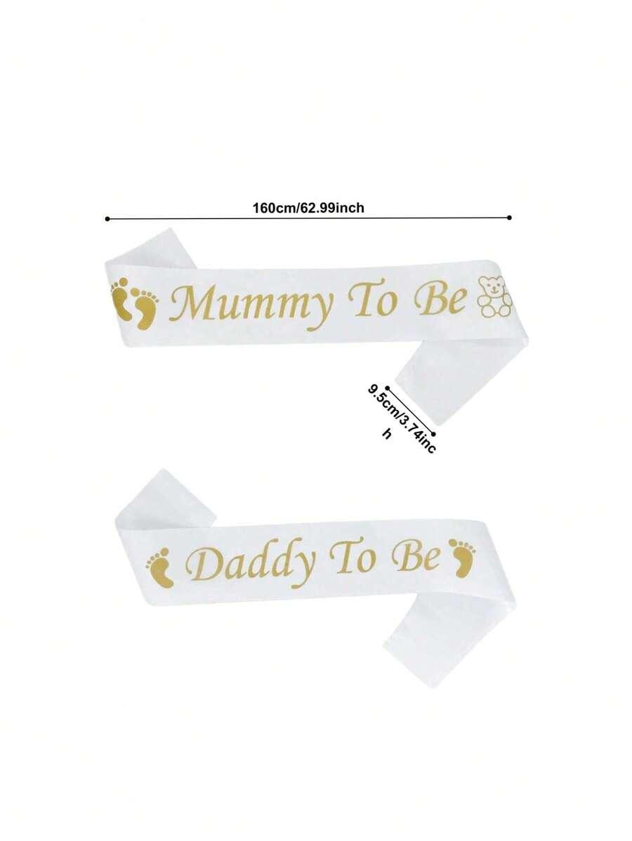 szarfy na baby shower dla rodziców 2szt 