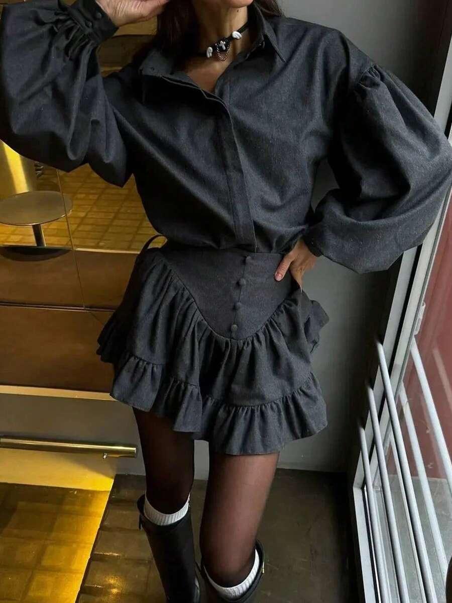 szara koszula guziki