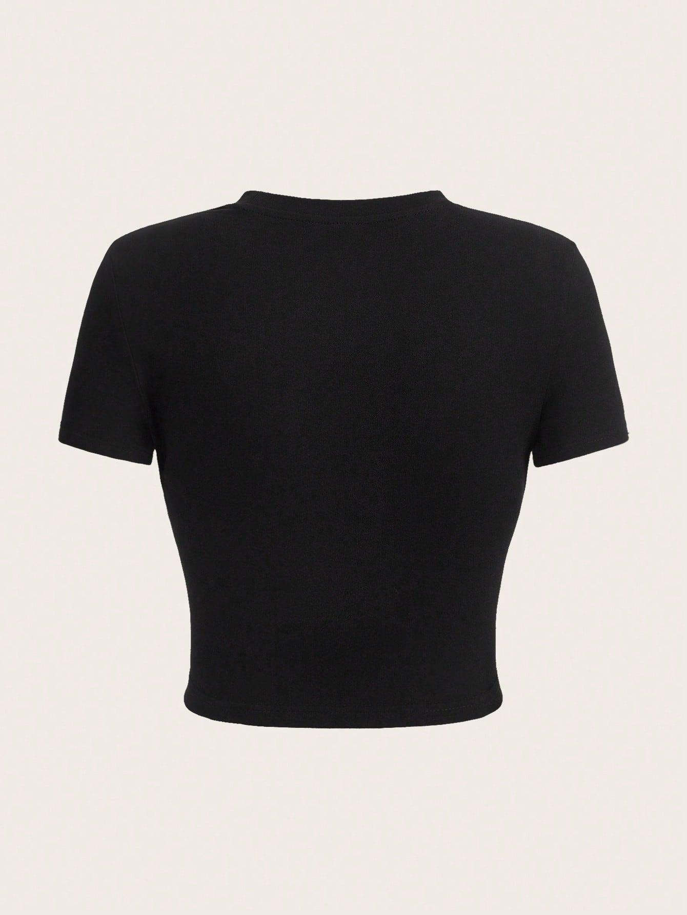czarny top print